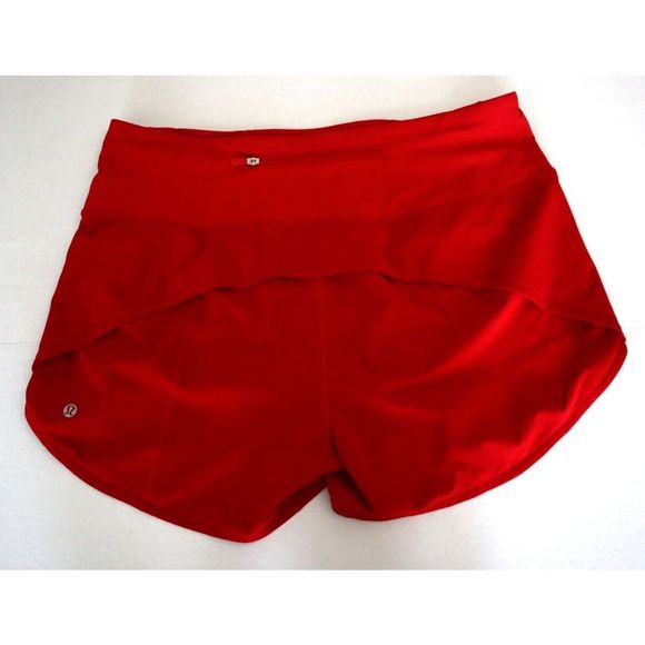 Lululemon LW7BJ8T.03 Womens Sz 10 Dark Red Speed Up Mid-Rise Lined 4" Shorts - Picture 2 of 9